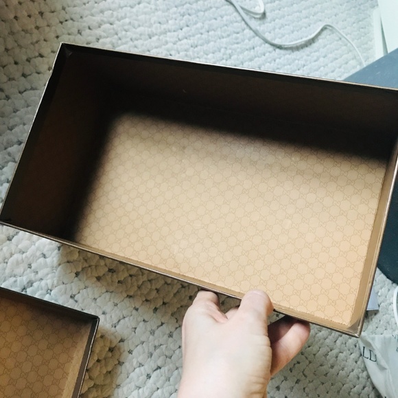 GUCCI Gold Double GG's LOGO Shoe Storage Box 12" 7 - Picture 4 of 5